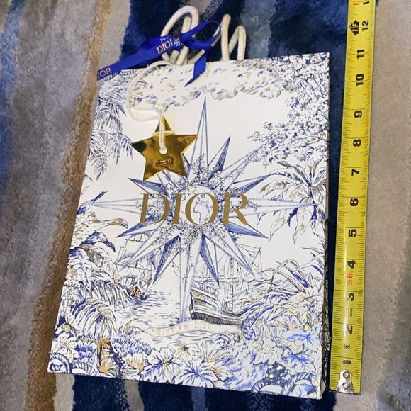 Christian DIOR Empty Shopping Bag with Gold Print & Dior Metal Star Orna… - Picture 3 of 6